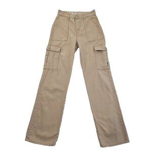 S.O.N.G. Jeans Women's 5/27 Tan 90s Boyfriend Cargo High Rise Straight Leg EUC